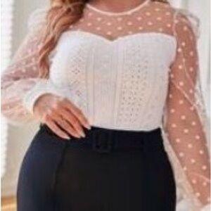 Elegant White Lace Women's Top